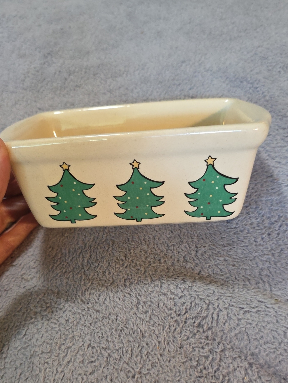 Vintage LTD Commodities Christmas Trees Ceramic Mini Loaf Pan